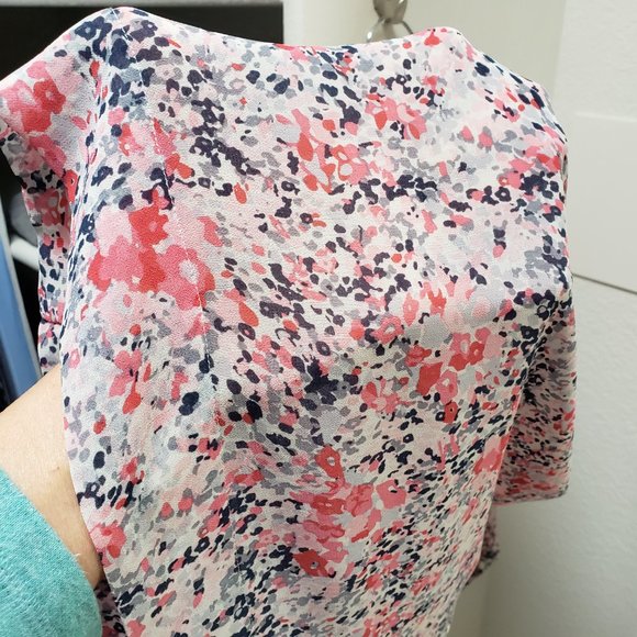 Flowy Charter Club Semi-Sheer Pleat Front Poly Tunic Blouse, 10 - Picture 11 of 12